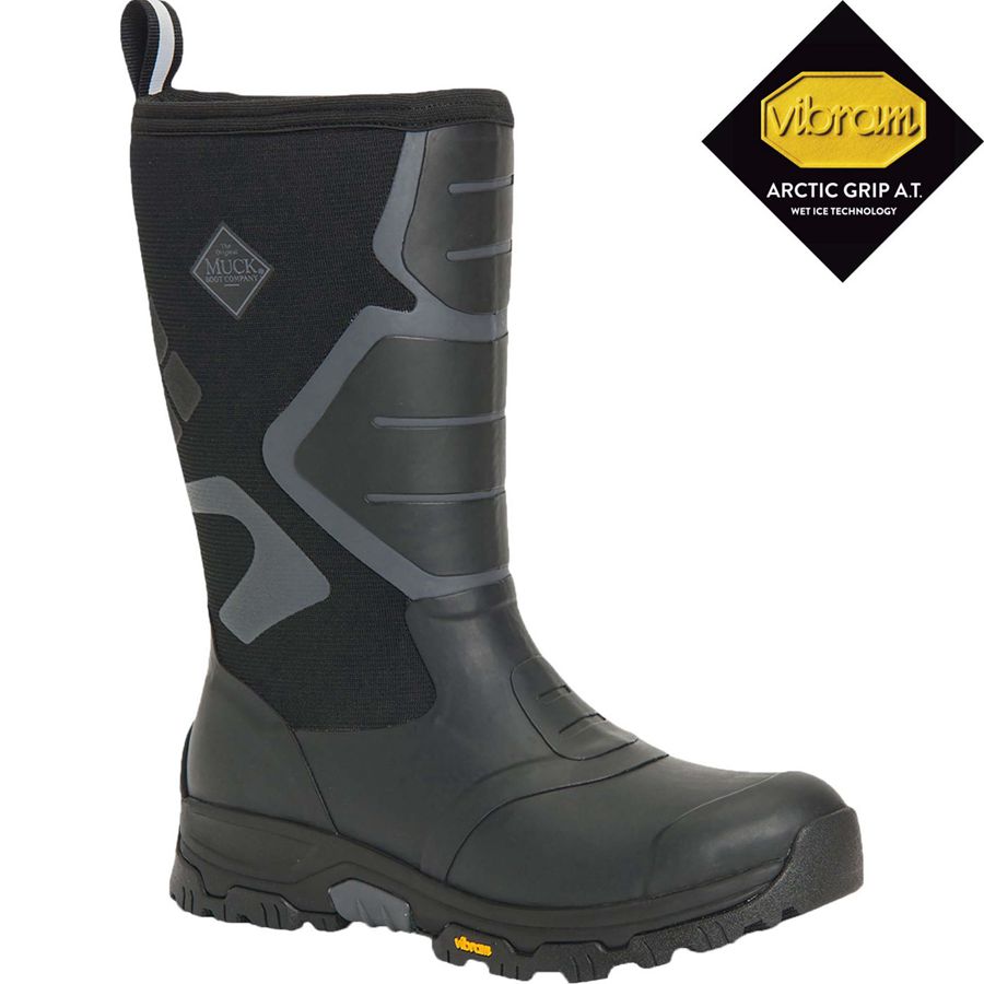 Botas Altas Muck Boots Apex Pro + Vibram Arctic Grip A.T. Traction Lug Hombre Negros | 98427-EJTN