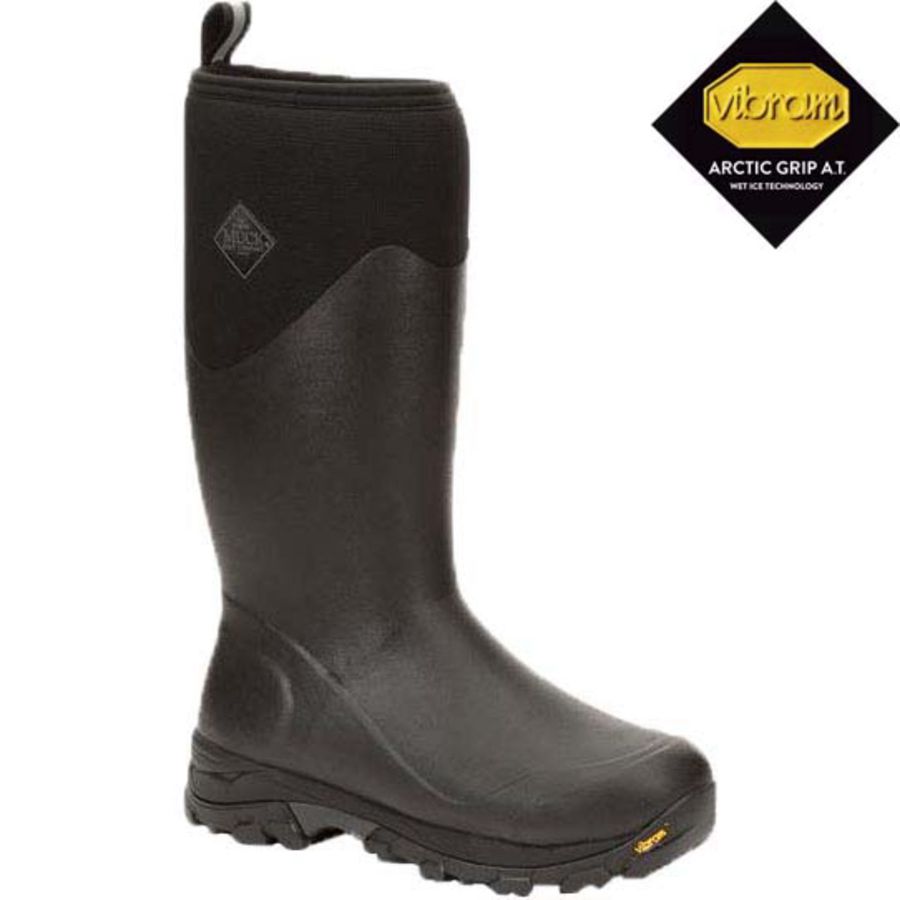 Botas Altas Muck Boots Arctic Ice Altos + Vibram Arctic Grip A.T. Hombre Negros | 71305-NKRX