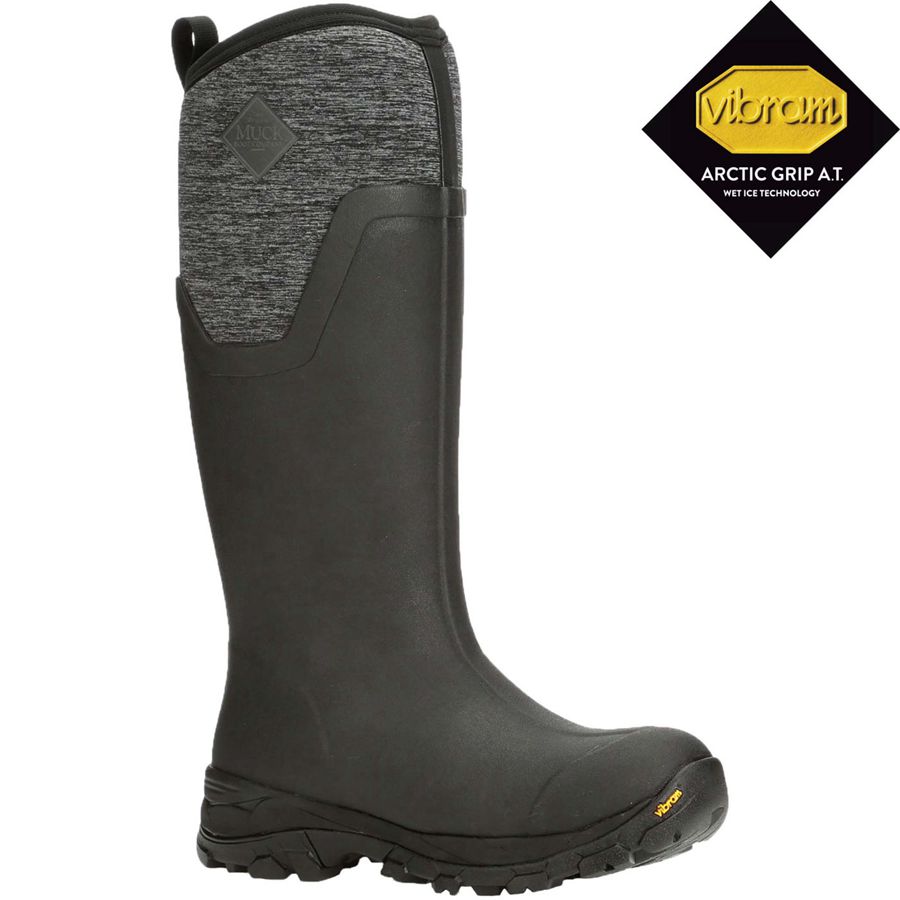 Botas Altas Muck Boots Arctic Ice Altos + Vibram Arctic Grip A.T. Mujer Negros | 75210-XRYK