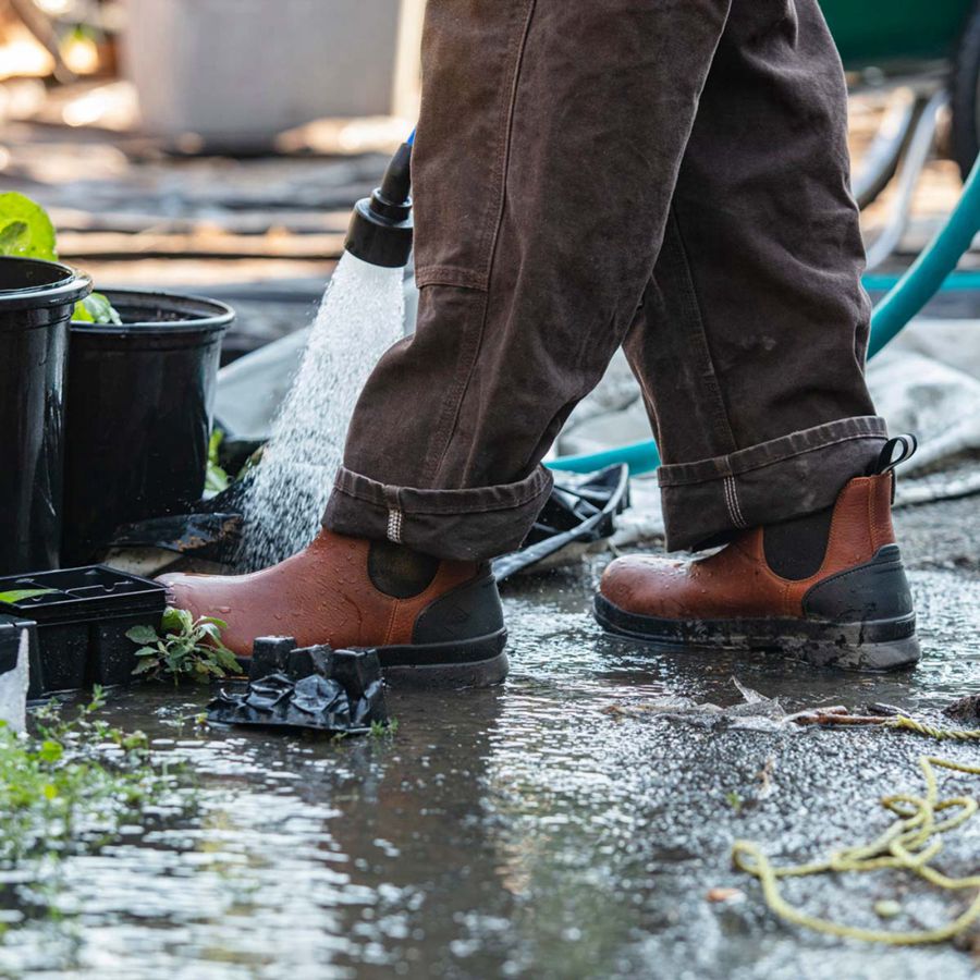 Botas Cuero Muck Boots Chore Farm Cuero Chelsea Hombre Marrom | 04987-HWTX