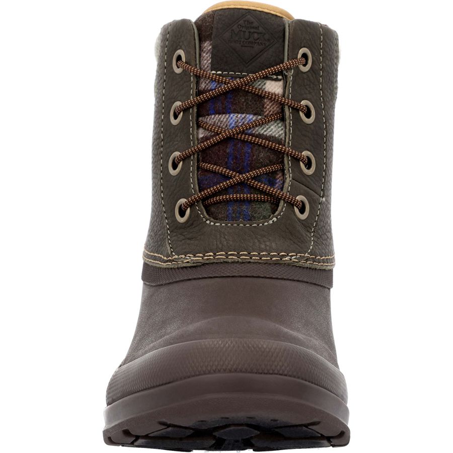 Botas Cuero Muck Boots Originales Duck Encaje Hombre Verde Oliva | 43510-RQSH