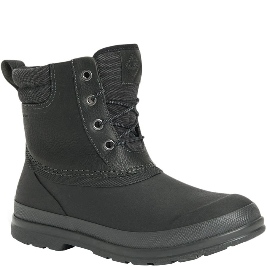 Botas Cuero Muck Boots Originales Duck Encaje Hombre Negros | 48209-DORZ