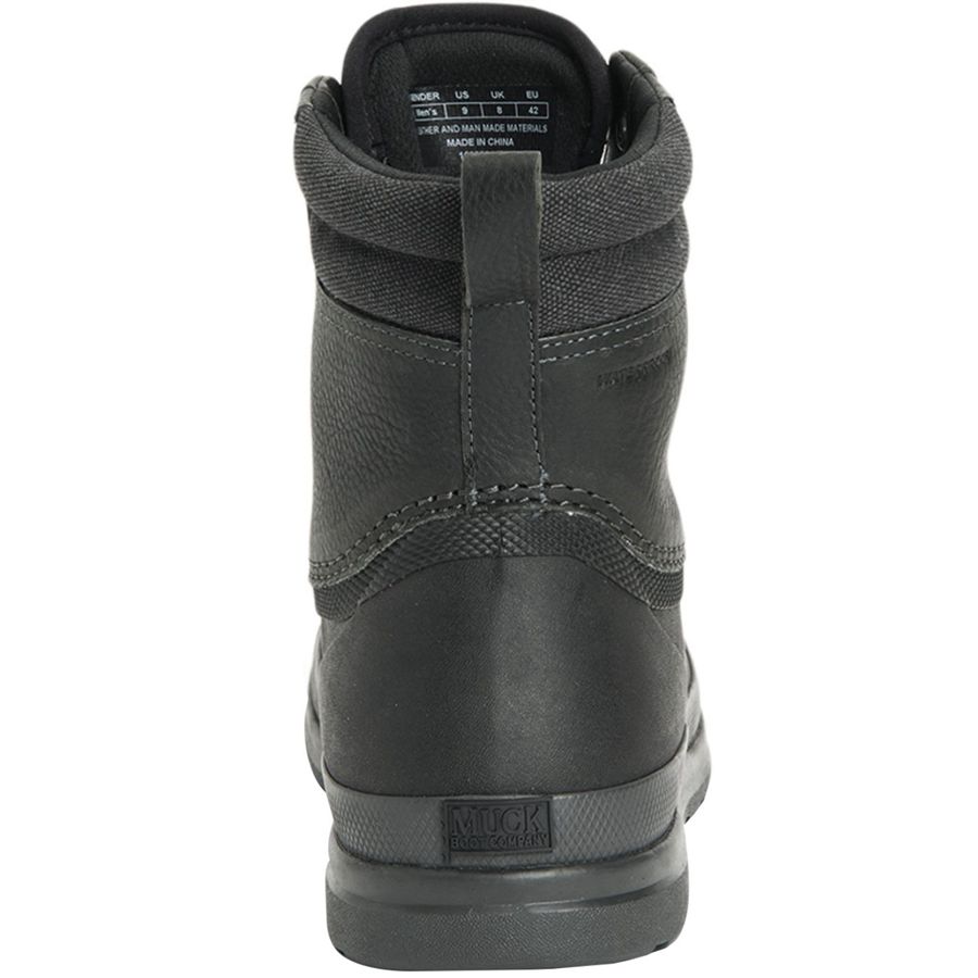 Botas Cuero Muck Boots Originales Duck Encaje Hombre Negros | 48209-DORZ