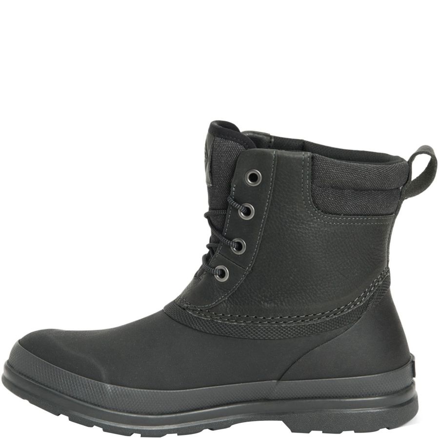 Botas Cuero Muck Boots Originales Duck Encaje Hombre Negros | 48209-DORZ