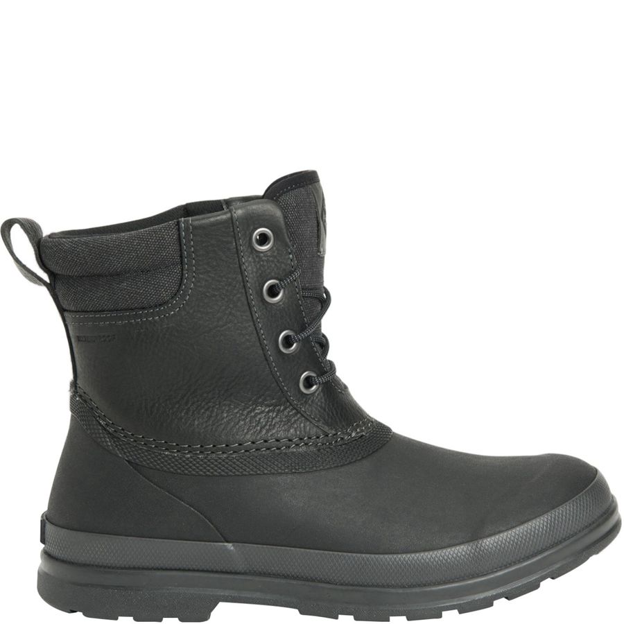 Botas Cuero Muck Boots Originales Duck Encaje Hombre Negros | 48209-DORZ