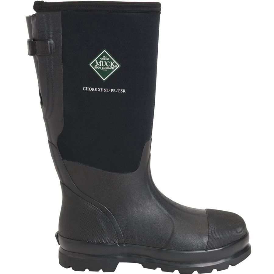 Botas De Punta De Acero Muck Boots Chore Classic Steel Puntera Anchos Calf Hombre Negros | 71920-LSMZ