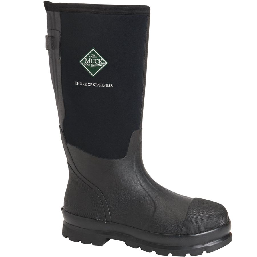 Botas De Punta De Acero Muck Boots Chore Classic Steel Puntera Anchos Calf Hombre Negros | 71920-LSMZ