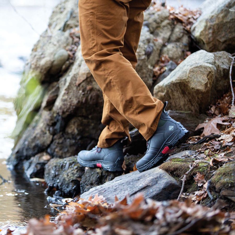 Botines Muck Boots Apex Encaje Up Hombre Negros | 04573-OSBD