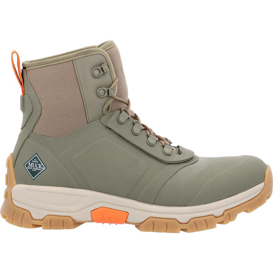 Botines Muck Boots Apex Encaje Up Hombre Verde Oliva | 34708-MTSP