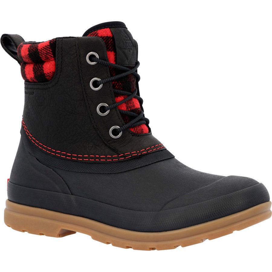 Botines Muck Boots Originales Cuero Duck Encaje Mujer Negros | 80746-YPVX