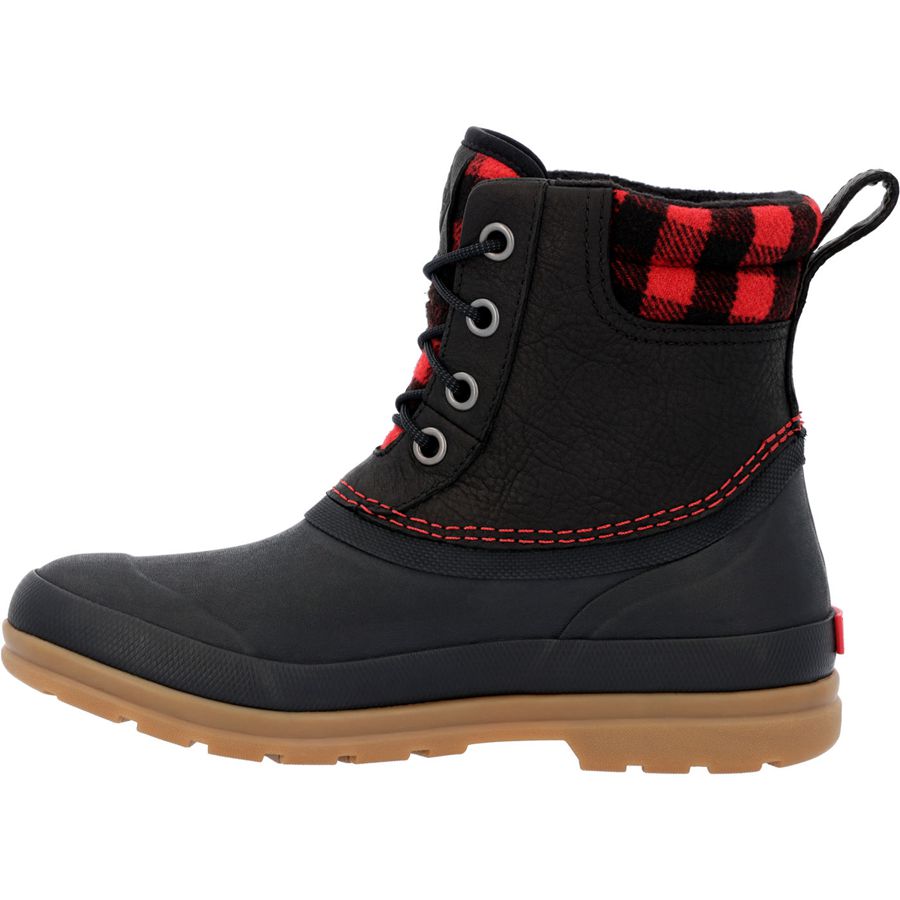 Botines Muck Boots Originales Cuero Duck Encaje Mujer Negros | 80746-YPVX