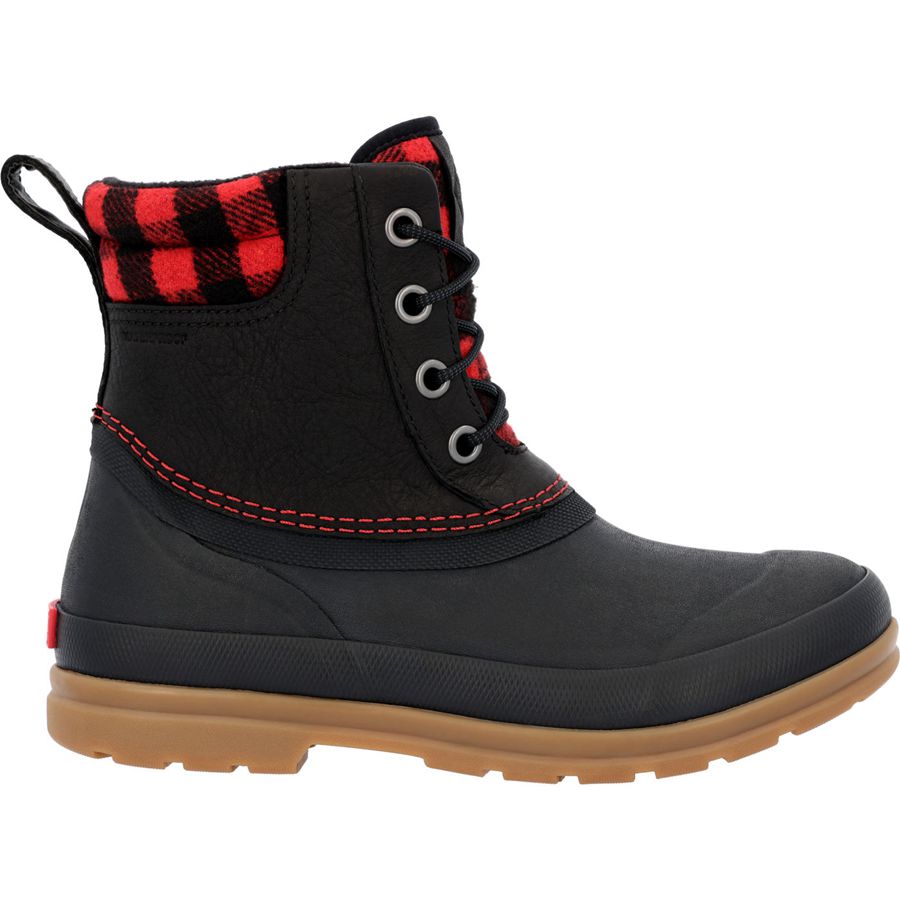 Botines Muck Boots Originales Cuero Duck Encaje Mujer Negros | 80746-YPVX